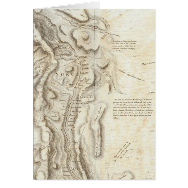 Cartão Mapa geral do Reino da Nova Espanha (Frente)