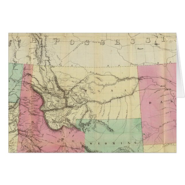 Cartão Mapa geral dos Estados do Pacífico Norte (Frente Horizontal)