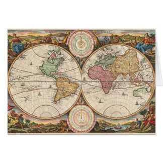 Cartão Mapa global velho