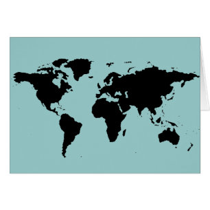 Cartão mapa gráfico preto do mundo