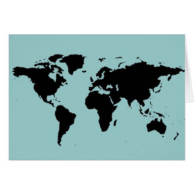 Cartão mapa gráfico preto mundial (Frente Horizontal)