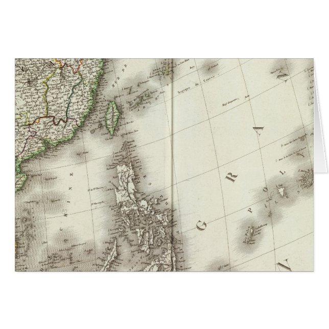 Cartão Mapa gravado na China (Frente Horizontal)