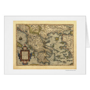 Cartão Mapa grego Ortelius 1570 das ilhas