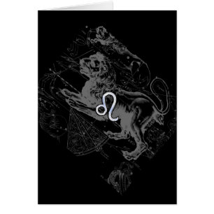 Cartão Mapa Hevelius 1690 do zodíaco de Leo do estilo do