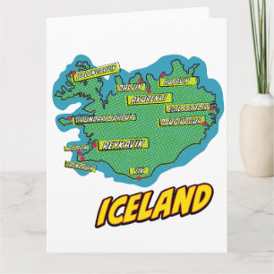 Cartão Mapa ilustrado de Nova York em estilo Pop Art
