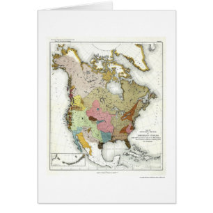 Cartão Mapa indiano 1890 da linguística