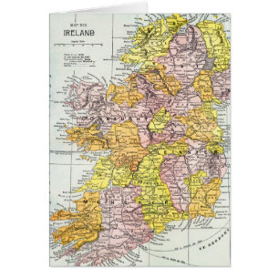 Cartão MAPA: IRELAND, c1890