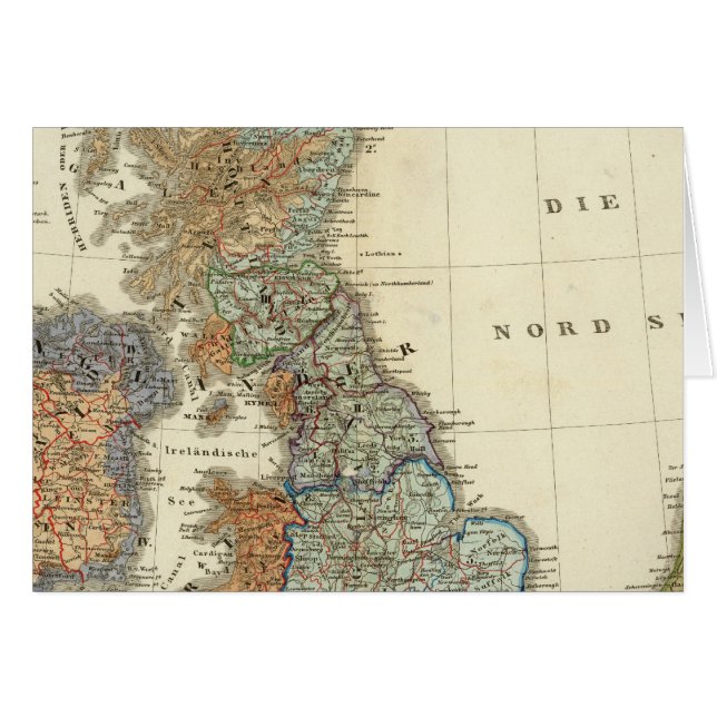 Cartão Mapa linguístico das Ilhas Britânicas (Frente Horizontal)