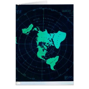 Cartão Mapa liso da terra (projeção equidistante