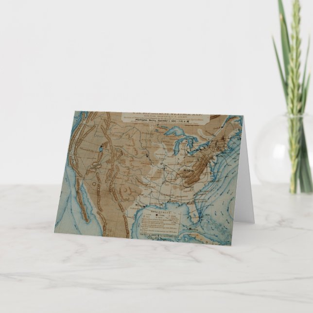 Cartão Mapa meteorológico dos EUA (Frente)