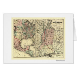 Cartão Mapa móvel & do noroeste 1871 da estrada de ferro