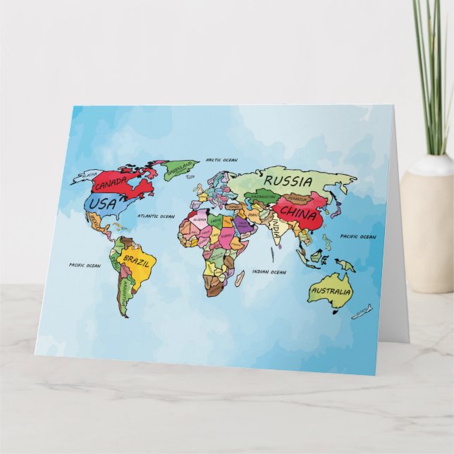 Cartão Mapa Mundial (Frente)