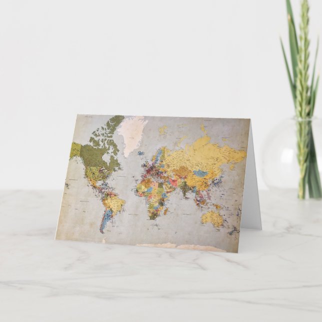 Cartão mapa mundial (Frente)