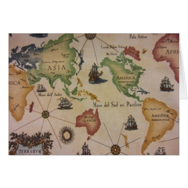 Cartão Mapa Mundial (Frente Horizontal)
