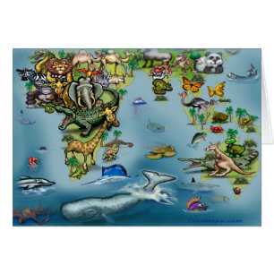 Cartão Mapa Mundial da África da Oceânia