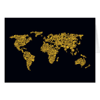 Cartão Mapa Mundial de Pontos do ouro