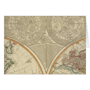 Cartão Mapa mundial do hemisfério Norte