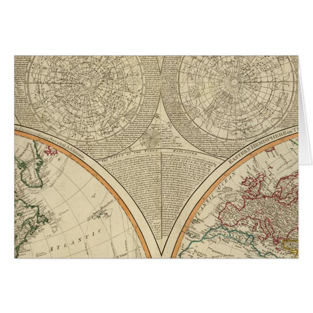 Cartão Mapa mundial do hemisfério Norte (Frente Horizontal)