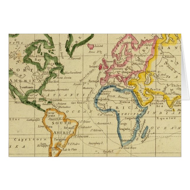 Cartão Mapa mundial gravado (Frente Horizontal)