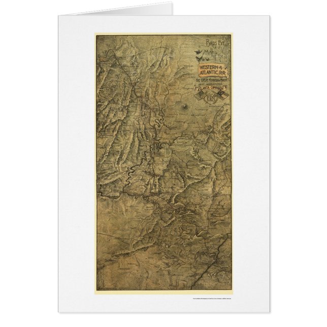 Cartão Mapa ocidental & atlântico 1887 da estrada de (Frente)