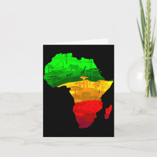 Cartão Mapa orgulhoso da áfrica verde amarelo vermelho or