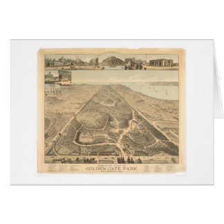 Cartão Mapa panorâmico 1892 de Golden Gate Park (0644A)