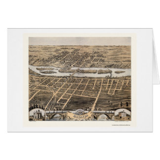 Cartão Mapa panorâmico da Batávia, IL - 1869