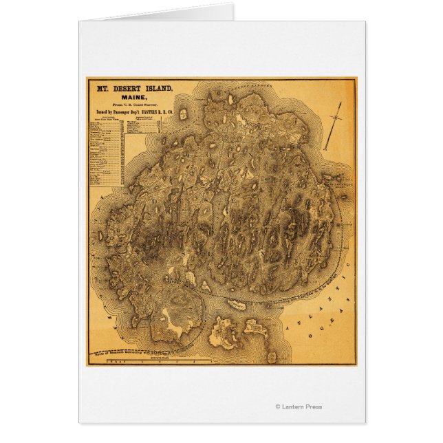 Cartão Mapa Panorâmico da Ilha do Deserto (Frente)