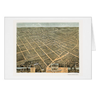 Cartão Mapa panorâmico de Lexington, KY - 1871