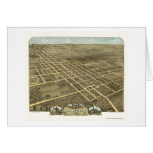 Cartão Mapa panorâmico de Princeton, IL - 1870