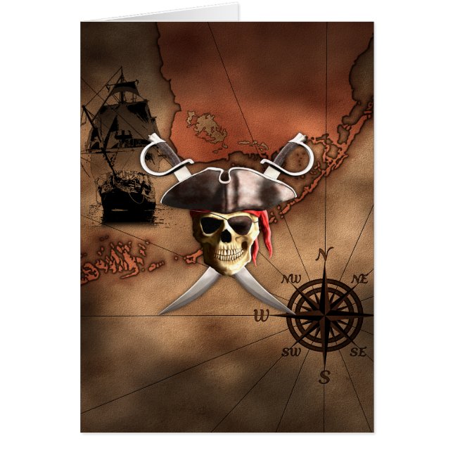 Cartão Mapa Pirata (Frente)