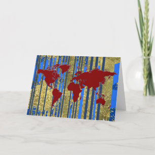 Cartão Mapa Planisphere-Mundo