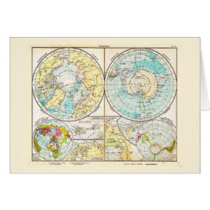 Cartão Mapa Polar de Língua Alemã
