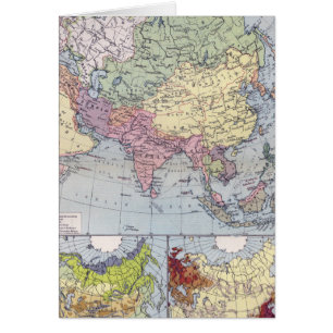 Cartão Mapa político   Ásia