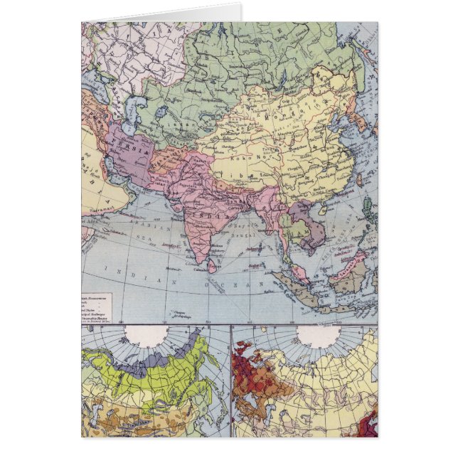 Cartão Mapa político | Ásia (Frente)