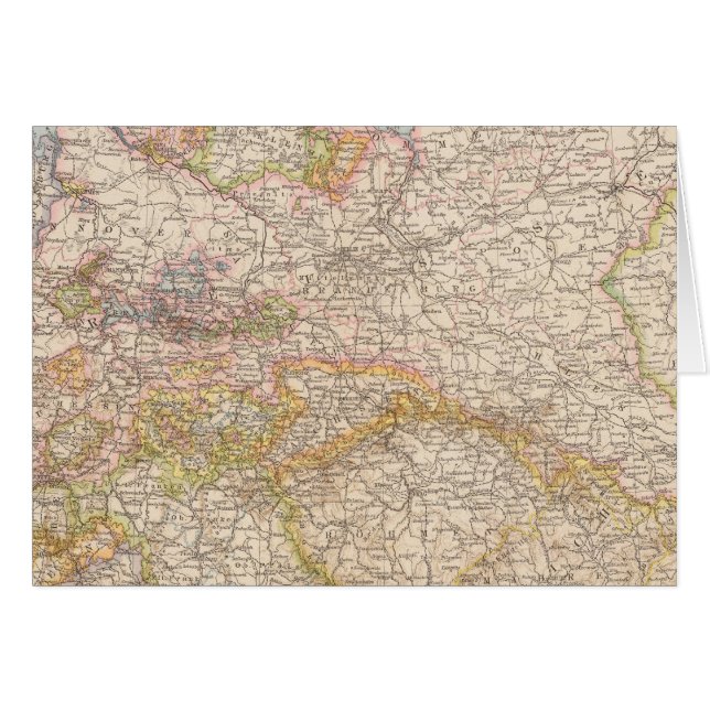 Cartão Mapa político da Alemanha (Frente Horizontal)