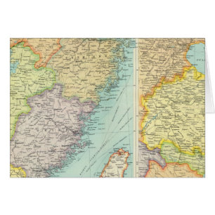 Cartão Mapa político da China Oriental