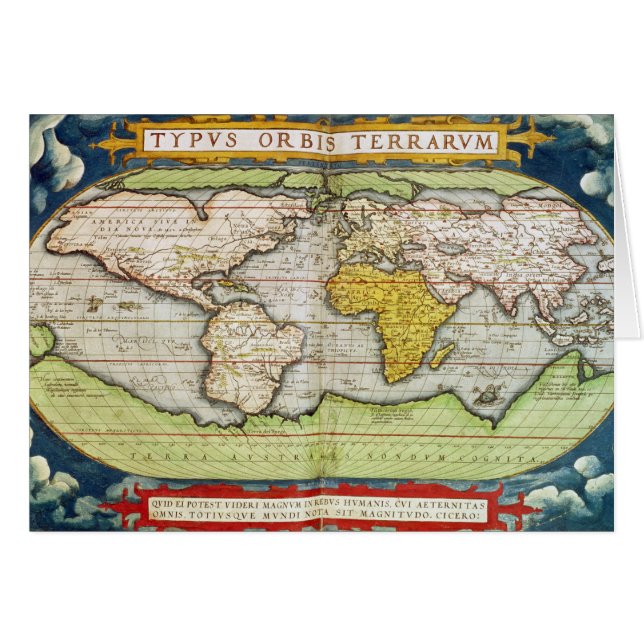 Cartão Mapa que faz um mapa do senhor Francis Drake (Frente Horizontal)