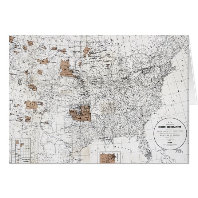 CARTÃO MAPA: RESERVAS, 1888 (Frente Horizontal)