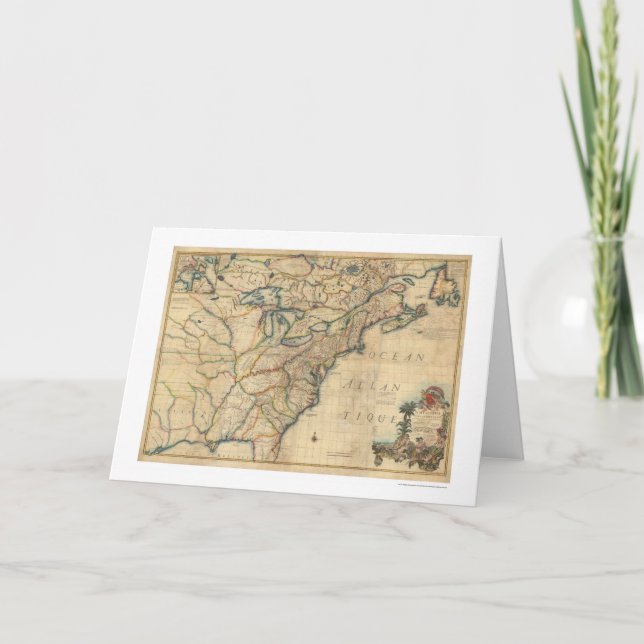 Cartão Mapa Revolucionário da América - 1777 (Frente)