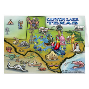 Cartão Mapa TEXAS do Lago Canyon