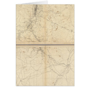 Cartão Mapa Topográfico da Região Mineira de Washoe