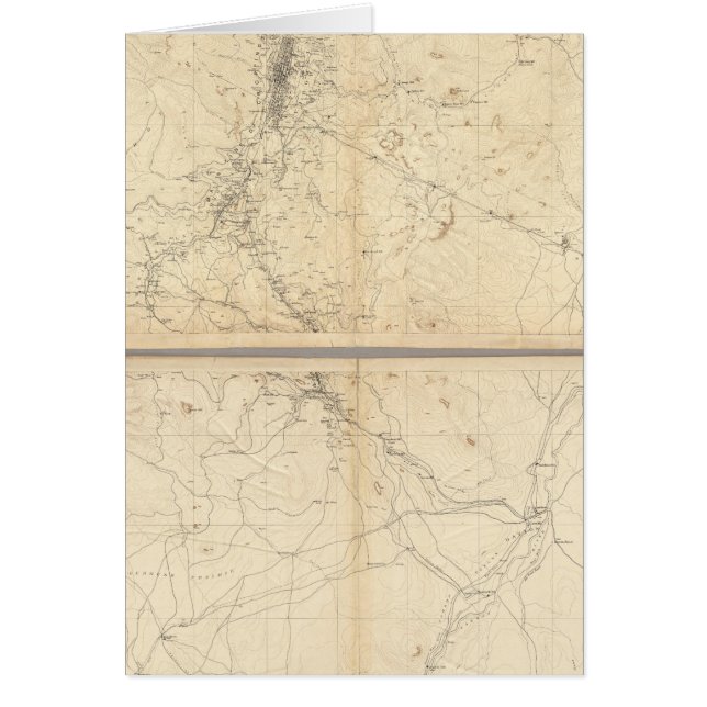 Cartão Mapa Topográfico da Região Mineira de Washoe (Frente)