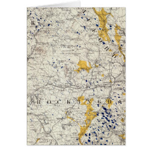 Cartão Mapa Topográfico e Glacial de New Hampshire