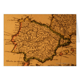 Cartão Mapa velho da espanha