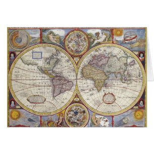 Cartão Mapa velho do mundo