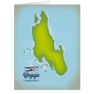 Cartão Mapa viagem da Ilha Unguja
