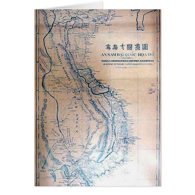 Cartão Mapa vietnamiano antigo (Frente)