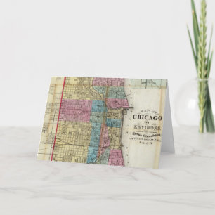 Cartão Mapa Vintage de Chicago (1869)