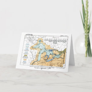 Cartão Mapa Vintage dos Lagos Excelentes